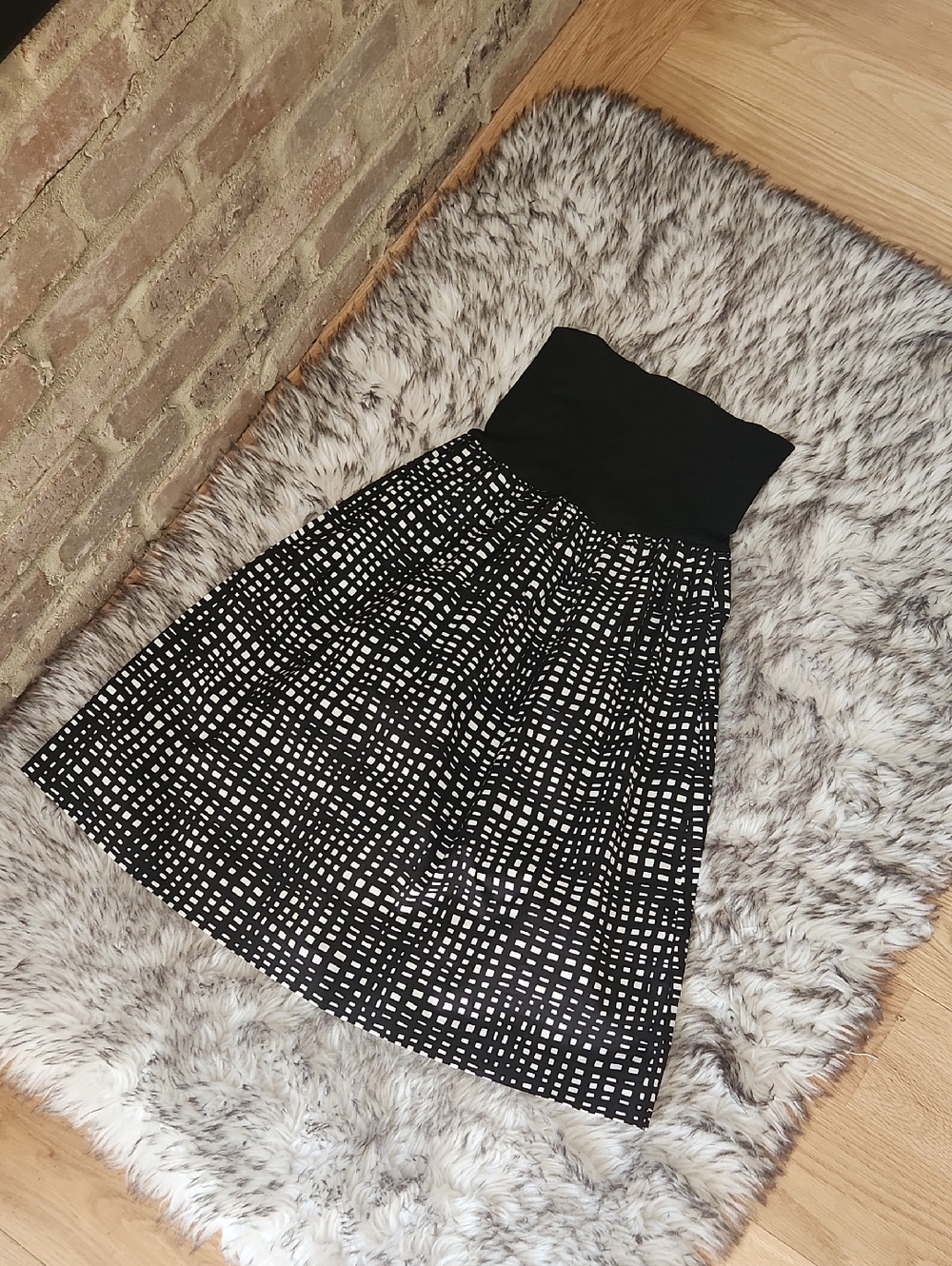 Theory Square Pattern High Waisted Midi Skirt